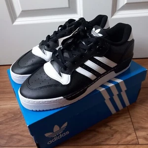 Adidas Rivalry Low Black Leather UK 9 Sneaker EU43,3 US9,5 Deadstock 🏀 Weiß - Bild 1 von 19