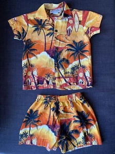 Royal Hawaiian Creations Hawaiian / aloha shirt shorts set size 4 100% cotton - Picture 1 of 4