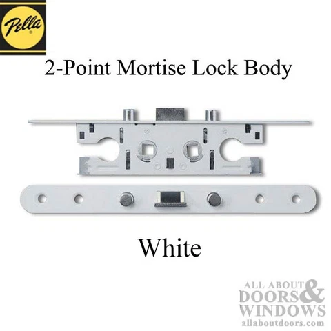 Pella 2 Point Bolt Mortise Lock Body, Storm Door - White Cover