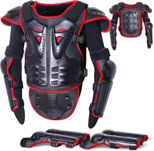 Kids Motorcycle Full Body Armor Jacket Chest Protector Gear Elbow Pads Xmas Gift - Picture 1 of 9