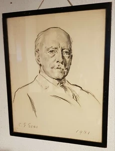 Reginald Grenville Eves R.A. 1931 Kohle/Kreide Sir William Portal Baronet - Bild 1 von 8
