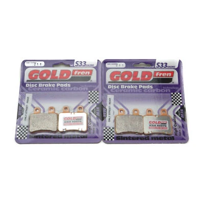 Goldfren S33 Brake Pads Front & Rear For Yamaha XT 125 R 13D1 21"/18" Whls 2007 - Image 1 of 2