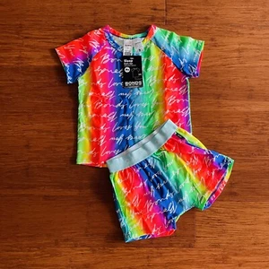 Bonds Baby Pride Rainbow Love Short Sleeve PJ Pyjamas Set Size 2 BNWT  - Picture 1 of 2