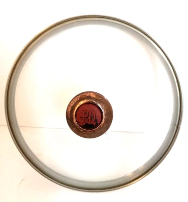 Tapa de repuesto Paula Dean de 9,5 pulgadas pequeña vidrio redondo cobre rojo mango Foto 1 de 4