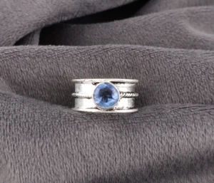 Dainty Tanzanite Gemstone 925 Sterling Silver Handmade Jewelry Ring Gift For Her - Picture 1 of 5