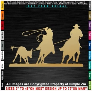 Cowboy Calf Ropers Rodeo Horses Bull Bronc truck pickup country Sticker Decal - Picture 1 of 12