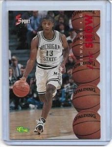 RARA TARJETA DE NOVATO TROQUELADA ROJA TROQUELADA 1995 CLÁSICA 5 DEPORTES ERIC SNOW #36 ~ ESTADO DE MICHIGAN - Imagen 1 de 2