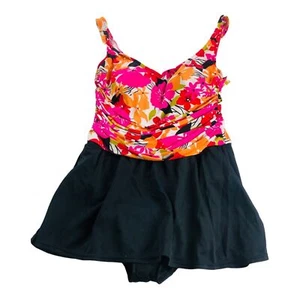 Catalina women's Medium 8 10 vtg bathing swimsuit one piece multicolor floral - Picture 1 of 6