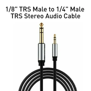3,5 mm 1/8" Stecker auf 6,35 mm 1/4" Stecker TRS Stereo Audiokabel für Verstärker Gitarre - Bild 1 von 4