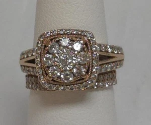 Lady's Diamond Wedding Set 95 Diamonds 1.47 Carat T.W. 10K Rose Gold (SH2015164) - Picture 1 of 6