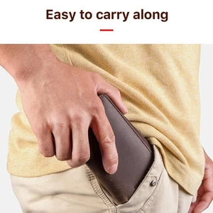 Bolsa de reloj de cuero genuino bolsa cremallera relojes caja de almacenamiento estuche funda ↑ - Imagen 1 de 11