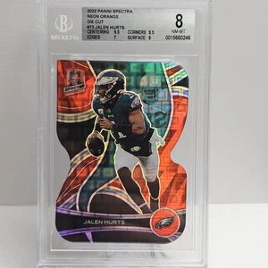 2022 Panini Spectra Jalen Hurts /15 Orange Die-Cut Prizm Eagles SB MVP BGS 8 - Bild 1 von 2