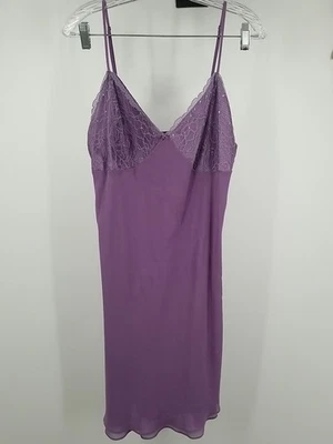 Gilligan & O'Malley Mujer Lencería Chemise Vestido Sin Mangas Grande Sólido Púrpura Encaje Foto 1 de 4