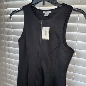 NWT Bar III Womens S Black Scuba Zip Up Dress Fit Flare Lightweight Stretchy - Bild 1 von 6