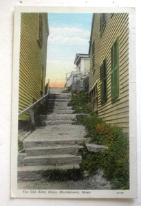 Vintage 20er Jahre Prelinen Postkarte von Old Alley Steps, Marblehead, Mass. - Bild 1 von 2