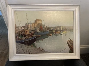 Vintage Vernon Ward Print Framed Art Painting - Silent Harbour- Mevagissey - Picture 1 of 1