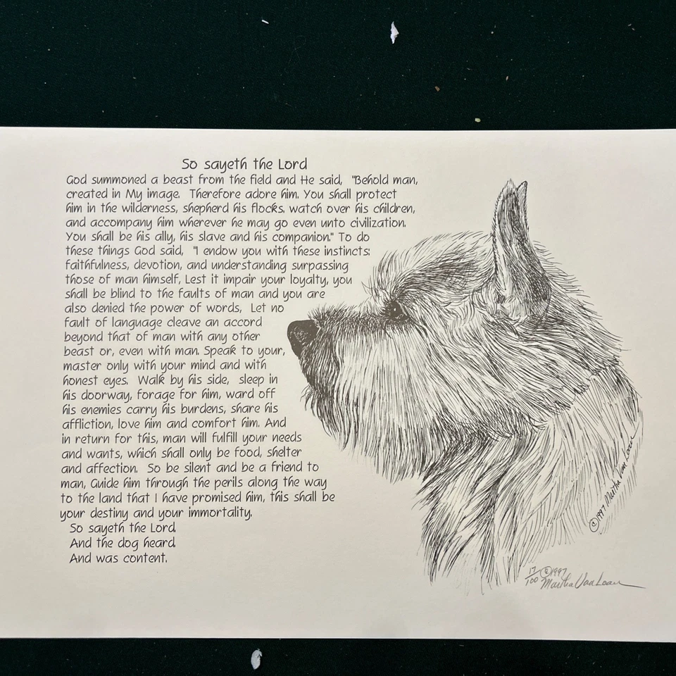 Impresión de poema Norwich Terrier por Van Loan 11x17 Foto 1 de 1