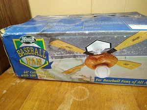 Hunter Baseball Ceiling Fan Light Reversible Blades Motor Model 21841 44” - Picture 1 of 8