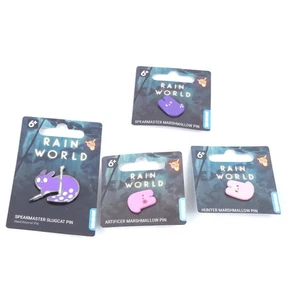 4x Rain World Spearmaster & SlugCat Marshmallow Mini Enamel Pin - Picture 1 of 6