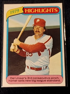 1980 Topps Baseball 1979 Highlights - #6 Del Unser - Philadelphia Phillies VG-EX - Image 1 of 2