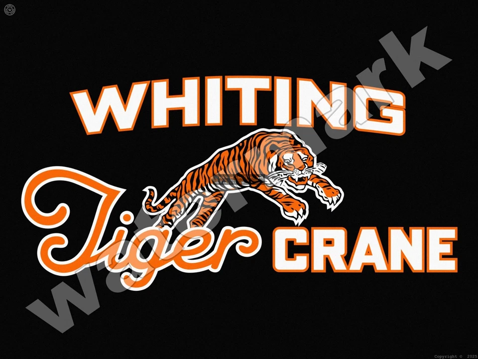 Letrero metálico grúa tigre Whiting 3 tamaños para elegir Foto 1 de 1