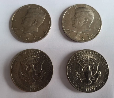 1983 P & D Kennedy Half Dollar Set AU/BU Set 2 Coins Cover