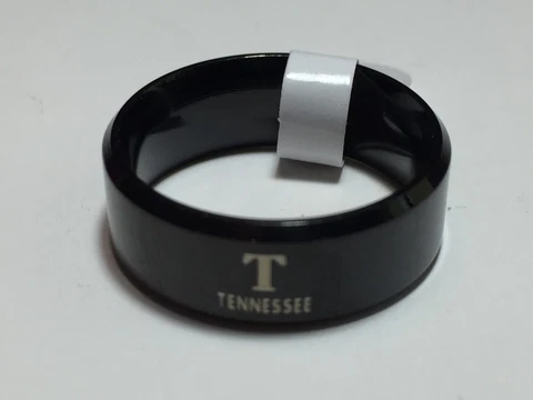 New Tennessee Volunteers Black Stainless Steel Engraved Ring Sizes 6-13 Cover
