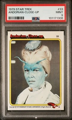 1979 TOPPS STAR TREK ANDORIAN - CLOSE UP #33 TRADING CARD | PSA 9 MINT POP 8 - Image 1 of 4