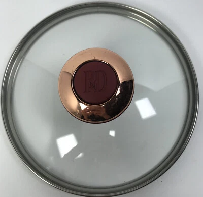 Paula Dean Tapa de Vidrio Transparente OD 6.5” ID 6” Utensilios de Cocina Sartén Cobre Rojo Perilla Mango Usado en Excelente Condición Foto 1 de 4