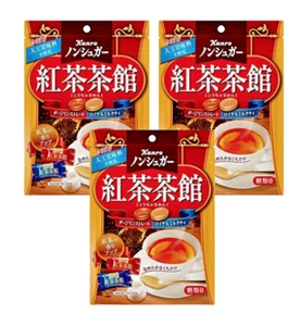 3 Packs Kanro"Non Sugar Koucha Sakan"Hard Candy,Darjeeling&Royal milk tea,72g x3 - Picture 1 of 3