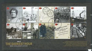 NEW ZEALAND 2017 THE DARKEST HOUR SHEETLET OF 10 FINE USED - Picture 1 of 1