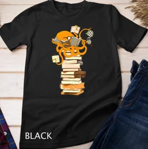 New T-Shirt Unisex Reading Octopus Tea Coffee And Books Gift Octopus Lovers T-S - Picture 1 of 4
