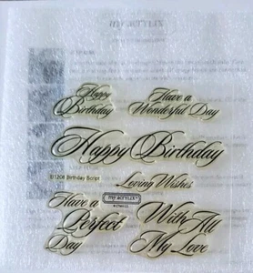 Close To My Heart Birthday Script Clear Acrylic Stamps (B1208) - Picture 1 of 3