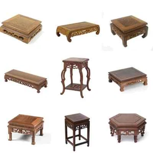 Grabado retro Madera Piscina Exhibición Maceta Soporte Bonsai Jarrón Base Estante - Imagen 1 de 66