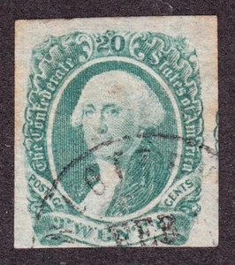 US CSA 13 2c Washington Used w/ Charlotte, N.C. Feb ?, 186? CDS F-VF SCV $400 - Picture 1 of 2