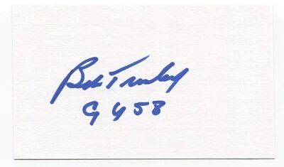 Bob Turley Signed 3x5 Index Card Autograph Baseball New York Yankees Cy Young - Image 1 of 2