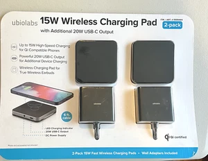 Almohadilla de carga inalámbrica Ubiolabs para teléfonos móviles con salida USB-C adicional de 20 W - Imagen 1 de 5
