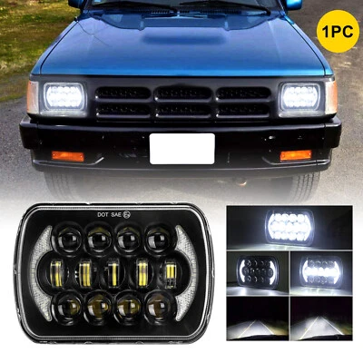 For Mazda B2200 B2600 B2000 RX-7 GLC 7x6" 5x7" inch Black LED Headlight Halo DOT - Image 1 of 4