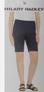 Hilary Radley Womens Bermuda Shorts Stretch Walk( Black w/ White Dots XXL)NWOT - Picture 1 of 3
