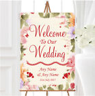 Pretty Pastel Floral Vintage Personalised Any Wording Welcome Wedding Sign