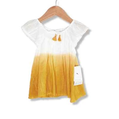 NWT Tommy Bahama Gold White Short Sleeve Flare Dress Size 24 Months - Image 1 of 4