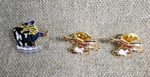 Vintage Rodeo Cowboy Steer Wrangler Bronco Buster Hat Lapel Pins Enamel Metal 3 - Picture 1 of 2