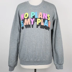 Sudadera Wound Up Juniors Mediana (7/9) No Plans Is My Plan Tipo Bloque Crew - Imagen 1 de 5