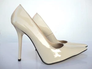 GIOHEL ITALY HIGH HEELS POINTY TOE PUMPS SCHUHE LEATHER DECOLTE NUDE BEIGE 38 - Imagen 1 de 7