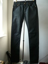 Very Cool Silm Fit Made in Italy VERSUS by Versace black waxed jeans Sz 26