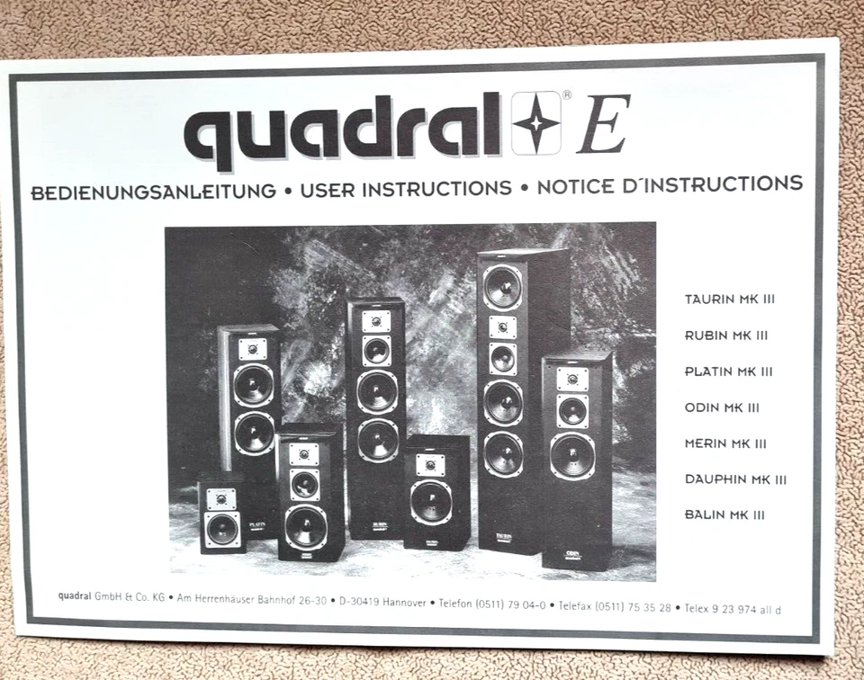 quadral E  Bedienungsanleitung - Bild 1 von 1