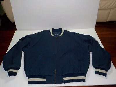 Chaqueta Swingster De Colección Para Hombres XL Azul Marino Algodón Bombardero EE. UU. Rayas en Blanco Foto 1 de 4