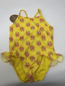 EGG by Susan Lazar Baby Girl Swimsuit Size18 M Nylon/Spandex Leah Peaches Yellow - Picture 1 of 4