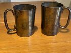 2 Vintage Mappin & Webb London  1/2 Pint Tankards W8713 Mappin Plate Needs Clean