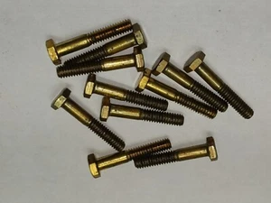 10x Massive Messing Sechskantschrauben Schrauben 1/4-20 X 1-1/4" - Bild 1 von 3